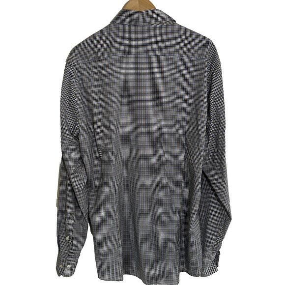 Men's Barbour Shirt Size XL Tailored Fit Button Down Brown Blue Check Plaid - Picture 9 of 10